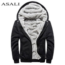 Load image into Gallery viewer, 2018 Tracksuit Men Winter Thick Inner Fleece Sets Mens Hat Casual Active Suit Men Zipper Man Outwear 2PC Jacket+Pants