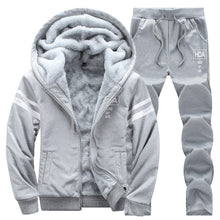 Load image into Gallery viewer, Causal Tracksuits Men Set hooded Thicken Fleece Hoodies + Sweatpant 2018 Winter Spring Sweatshirt Sportswear Male Letter Print