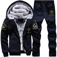 Load image into Gallery viewer, Causal Tracksuits Men Set hooded Thicken Fleece Hoodies + Sweatpant 2018 Winter Spring Sweatshirt Sportswear Male Letter Print