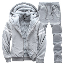 Load image into Gallery viewer, Causal Tracksuits Men Set hooded Thicken Fleece Hoodies + Sweatpant 2018 Winter Spring Sweatshirt Sportswear Male Letter Print