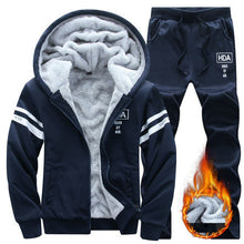 Load image into Gallery viewer, Causal Tracksuits Men Set hooded Thicken Fleece Hoodies + Sweatpant 2018 Winter Spring Sweatshirt Sportswear Male Letter Print