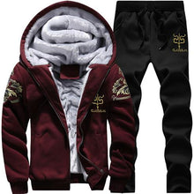 Load image into Gallery viewer, Causal Tracksuits Men Set hooded Thicken Fleece Hoodies + Sweatpant 2018 Winter Spring Sweatshirt Sportswear Male Letter Print